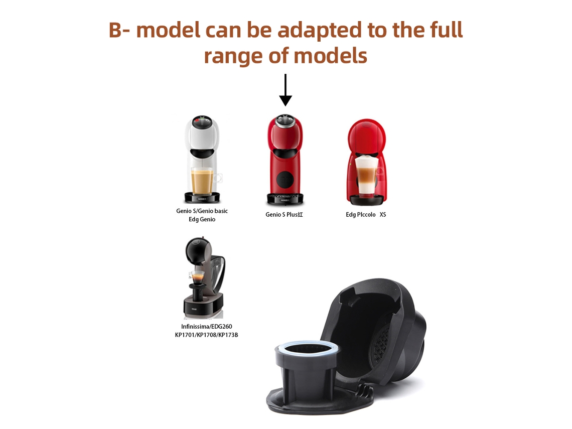 Adaptador Reutilizable Para Cápsulas De Café Con Cuchara Y Cepillo, Compatible Con Máquinas Dolce Gusto.