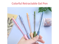 6pcs Bolígrafos Gel 0.5mm Tinta Negra Recargables Y Retráctiles Para Oficina Escuela