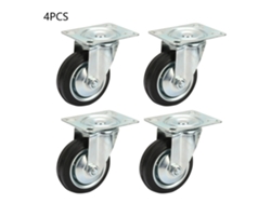 4 ruedas giratorias de goma de 3 pulgadas con placa superior para muebles y carros.