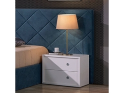 Mesita de Noche BAZAR MONDIALE Mondiale (Blanco - MDF - 60x40x45 cm)