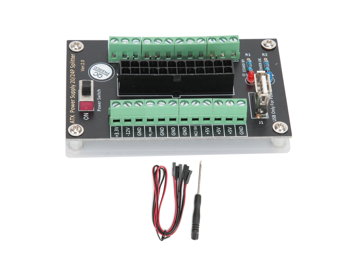 Placa De Breakout De Fuente De Alimentación Módulo Adaptador Terminal Atx 20/24pin Componente Electrónico