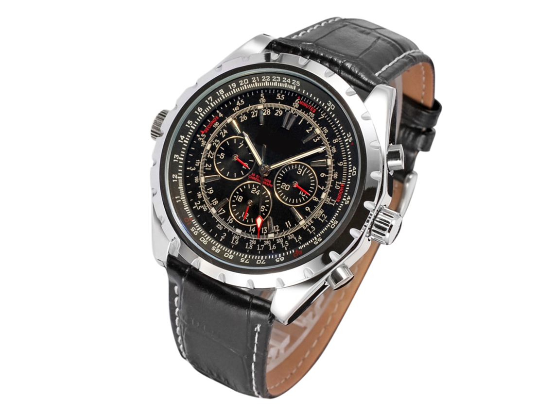 Reloj Mecánico Automático Para Hombre Con Correa De Cuero E Indicador De Fecha (calendario).