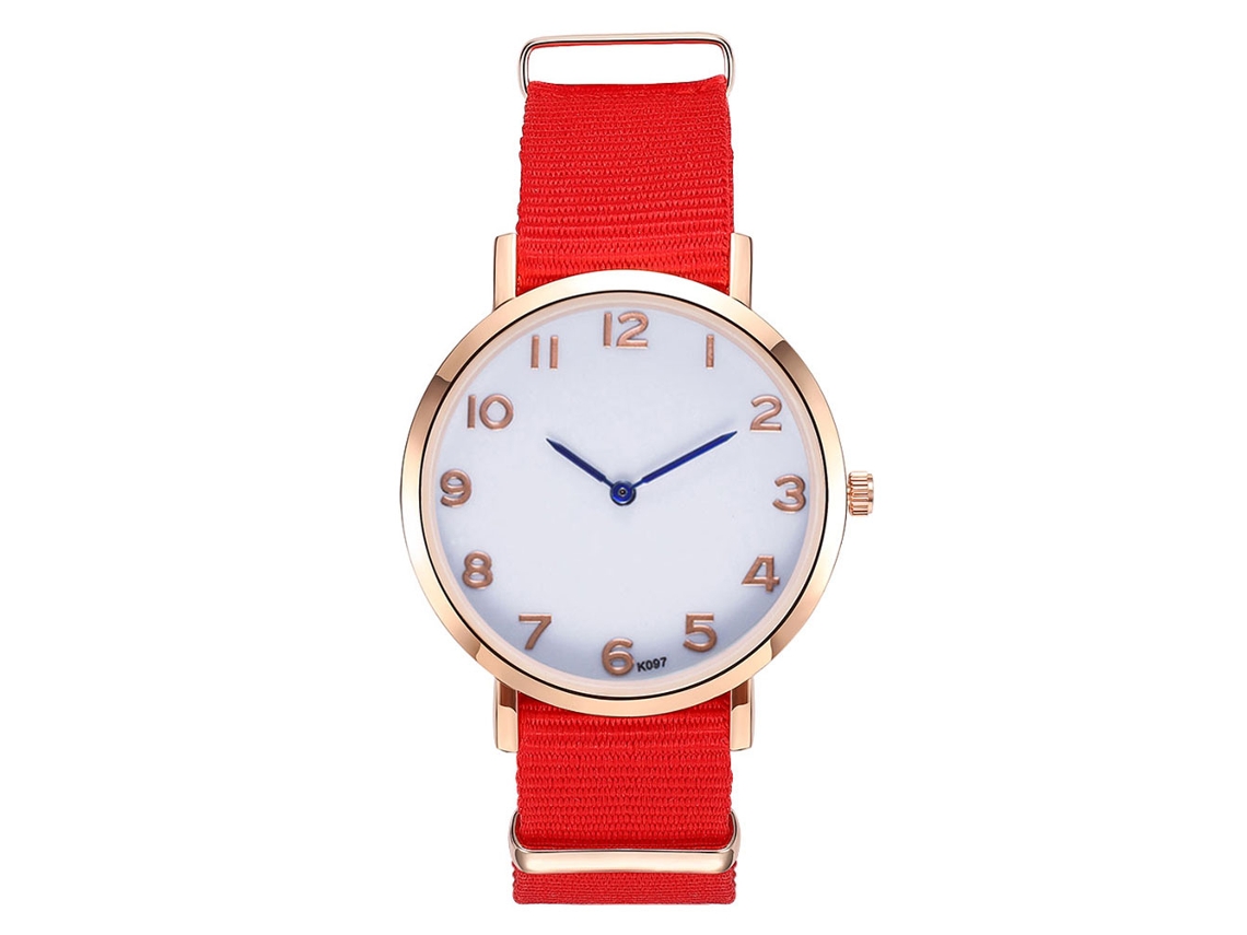 Reloj De Pulsera De Cuarzo Para Hombre Con Correa De Nailon, Estilo Sencillo E Informal (rojo)