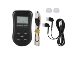 Mini Radio Digital Portátil Con Pantalla Lcd, Auriculares Y Cable De Transporte.
