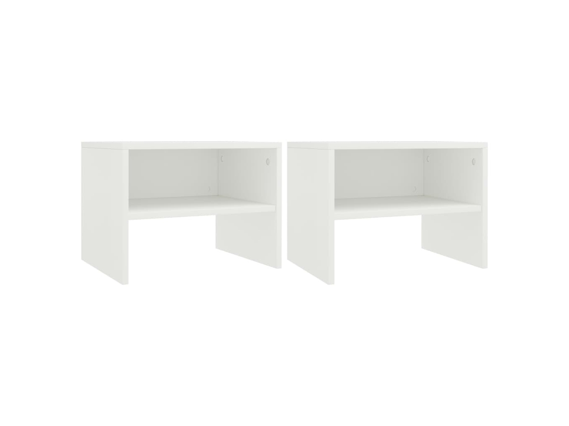 Mesas-De-Cabeceira LOVELY HOME Mesinha 2 Pcs 40X30X30 Cm Contraplacado Branco