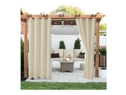 Juego de cortinas para exteriores, cortinas impermeables con ojales para patio, aislamiento térmico y tela de protección solar.