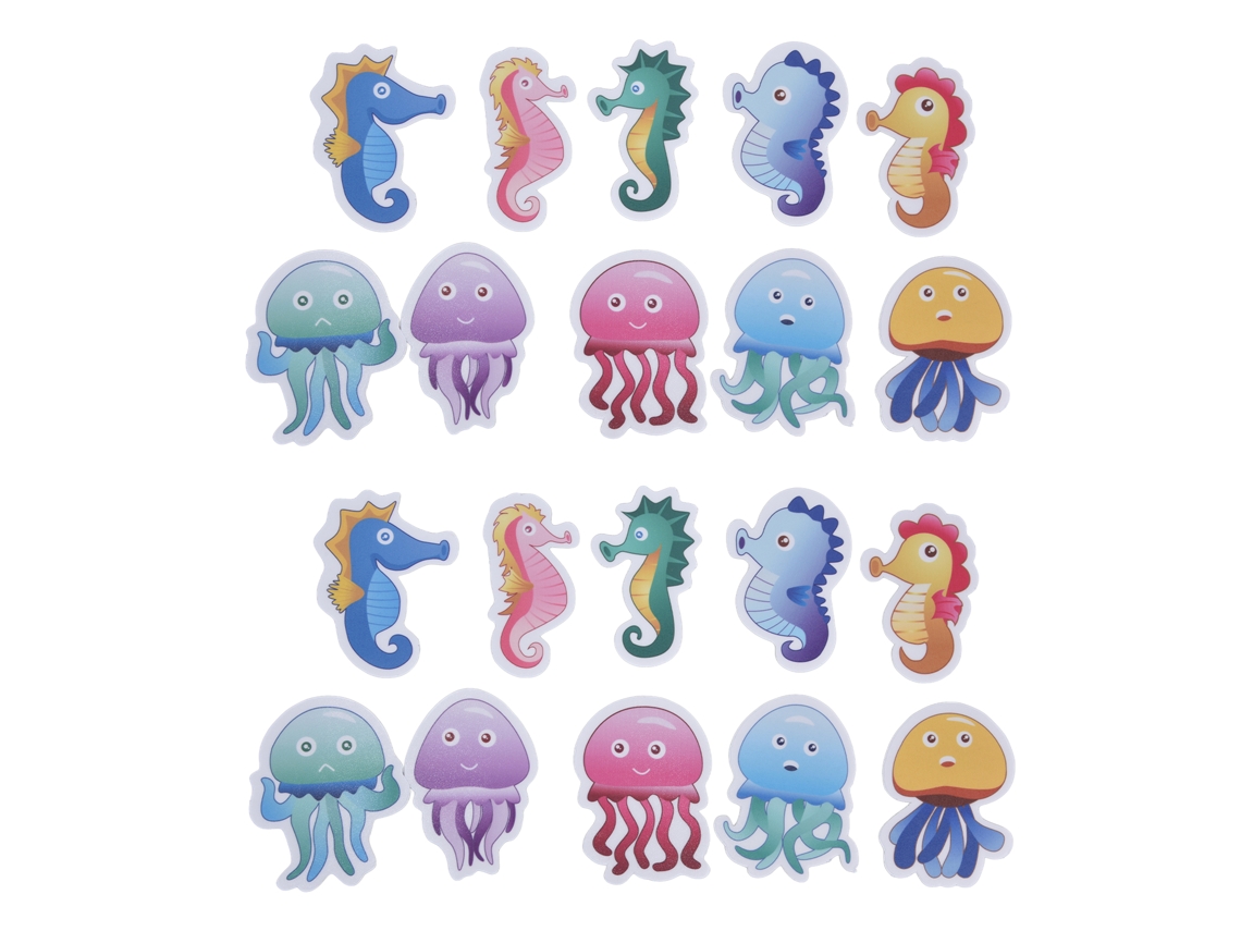 juegos de pegatinas antideslizantes con animales marinos para el baño.