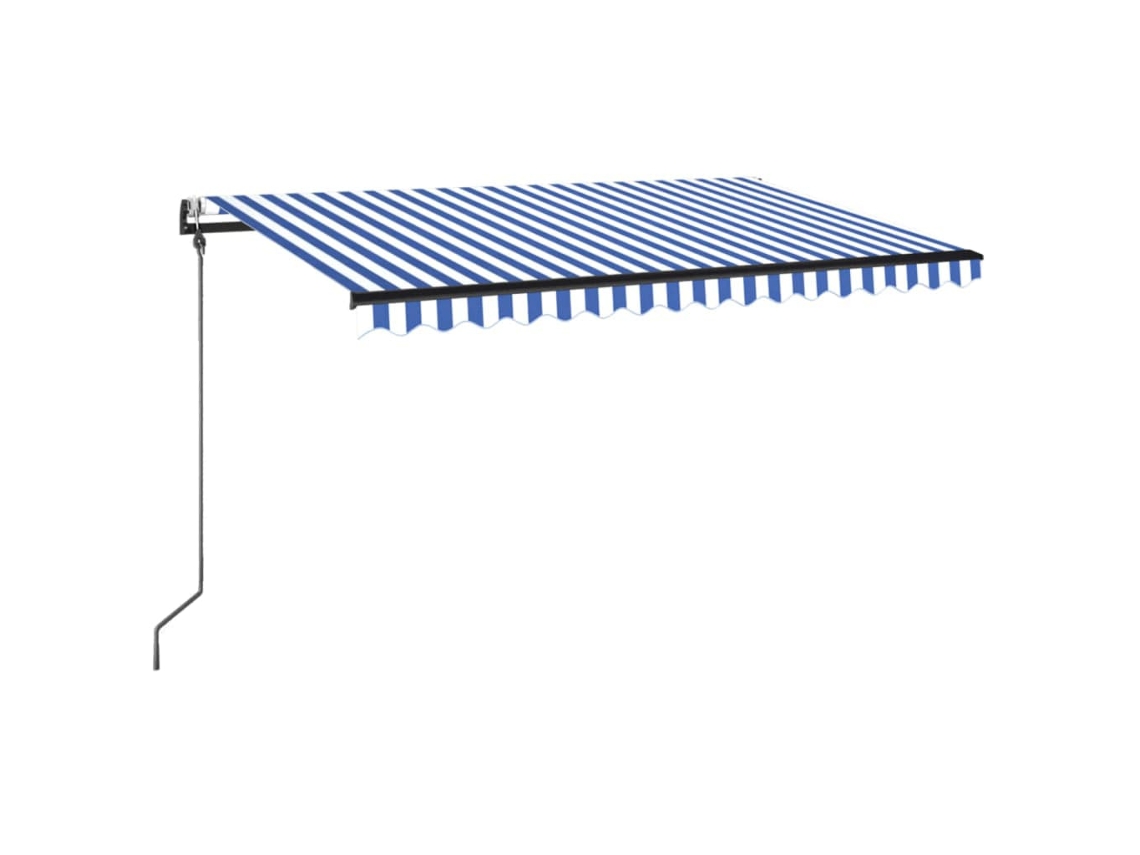 Maison Exclusive - Toldo Automático Retráctil Azul Y Blanco 450x350 Cm