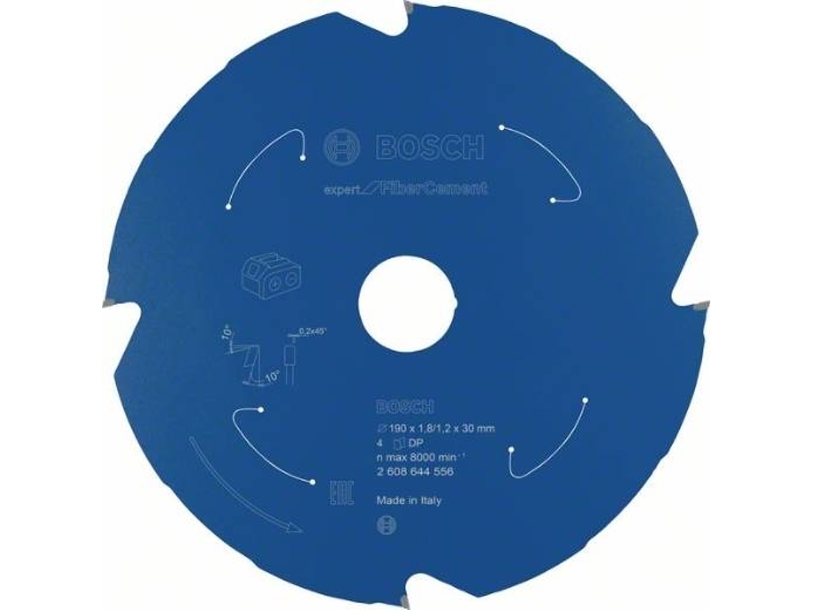 Disco de Sierra Circular BOSCH Para Sierra Sin Cables Expert para Cemento 190x1.8/1.2x30 T4