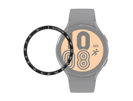 Anillo de bisel de acero para Samsung Galaxy Watch4 de 44 mm para reloj inteligente (negro)