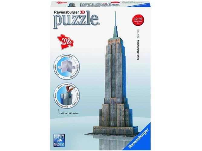 Puzzle 3D RAVENSBURGER Empire State Building (Edad Mínima: 12 - 216 Piezas)
