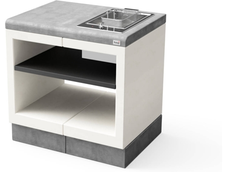 Modulo con Placa a Gas TUOZI Kitaway (Blanco, Gris - 84x63x85cm)