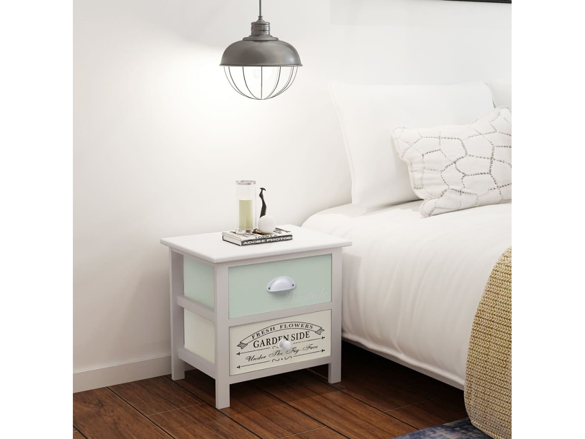 Mesitas de Noche LOVELY HOME Mesinha 2 Pcs Estilo Francês Madeira
