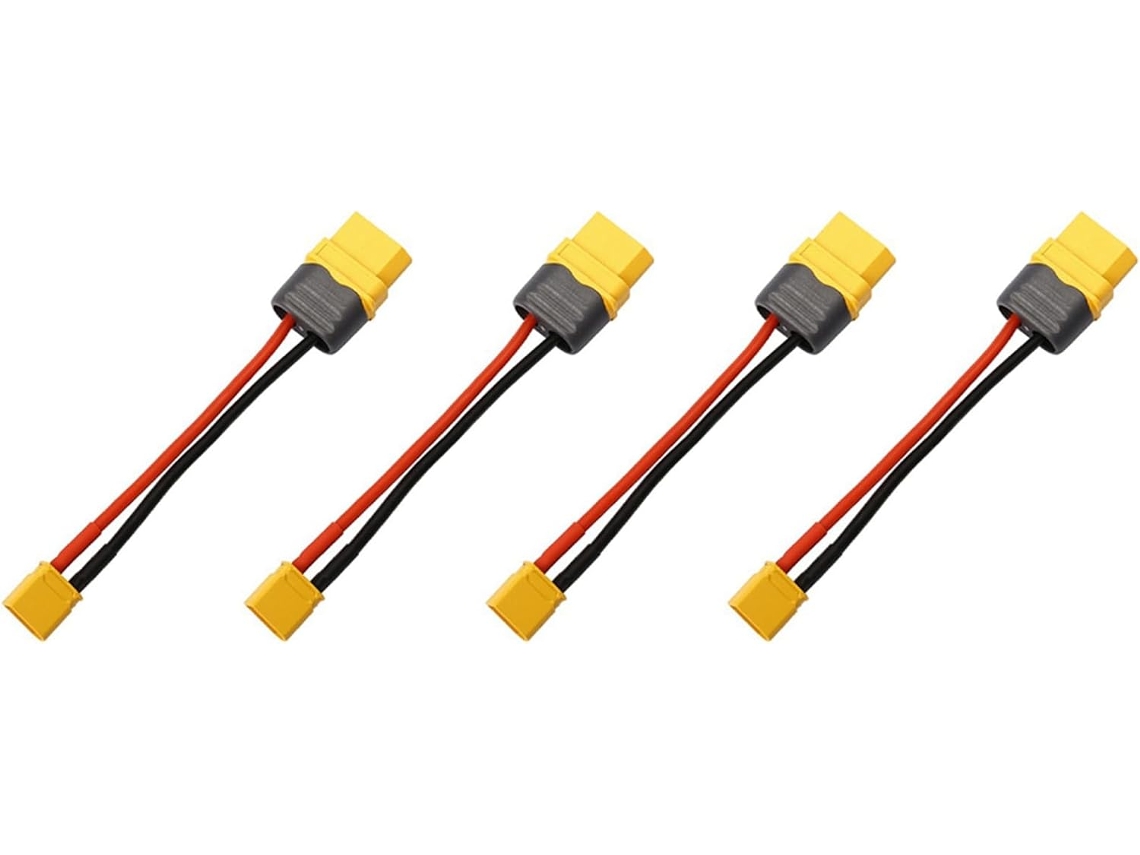Cable De Batería 4x Para Control Remoto, Xt60 A Xt30, Conector Macho Tipo T Con Silicona, 16awg