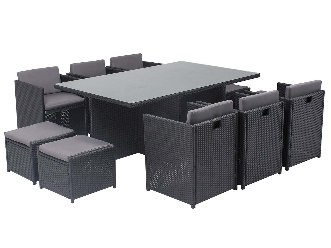 Conjunto de Comida CONCEPT U Miami 10 Personas em poli rattan Negro resina trançada