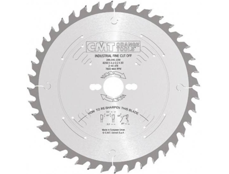 Sierras Circular CMT ORANGE TOOLS es de Diente Alterno, Linea Industrial Ø300 Z=48 - 285.048.12M