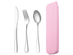 Kit de Viaje con Cubiertos Reutilizables de Acero Inoxidable - Para Almuerzos y Camping RNEMITERY