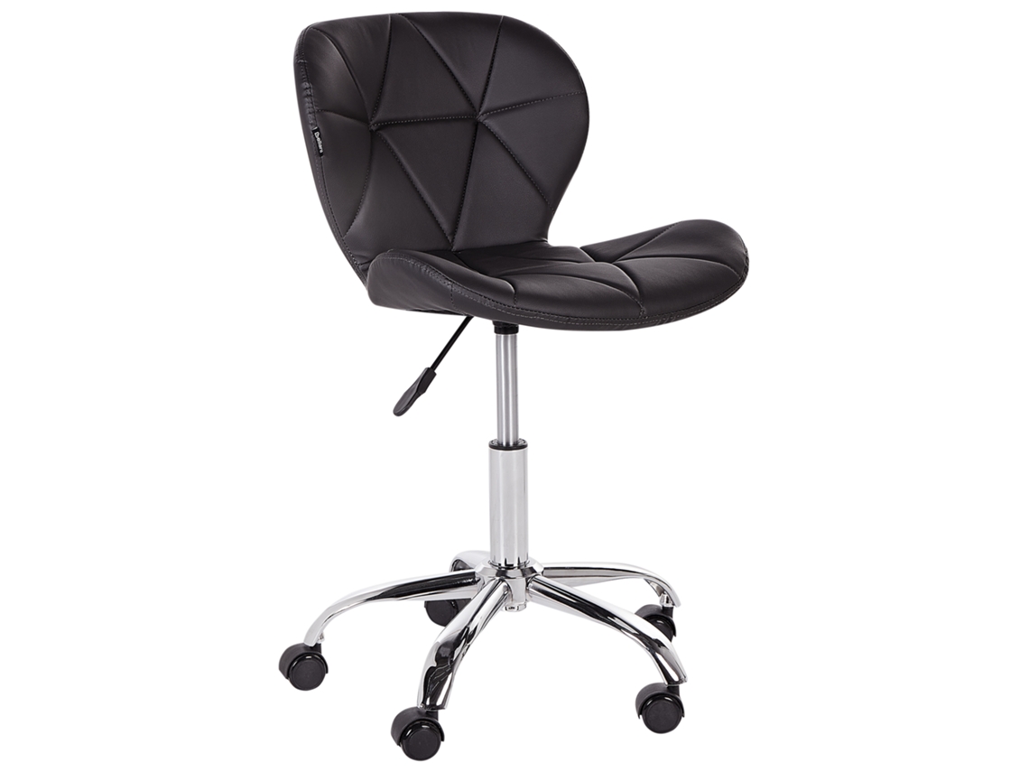 Silla de oficina BELIANI Valetta de Piel sintética Negro 48x48x90