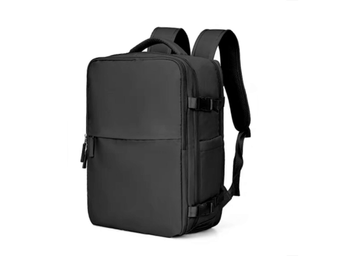Mochila expandible e impermeable para portátil de 15,6 pulgadas, gran capacidad, ideal para senderismo y viajes. Mochila unisex negra.