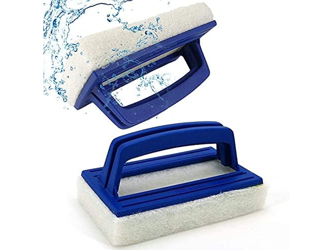 Cepillo portátil para piscinas, para limpiar superficies de piscinas, esponja de alta calidad, antirayaduras y mango cómodo.