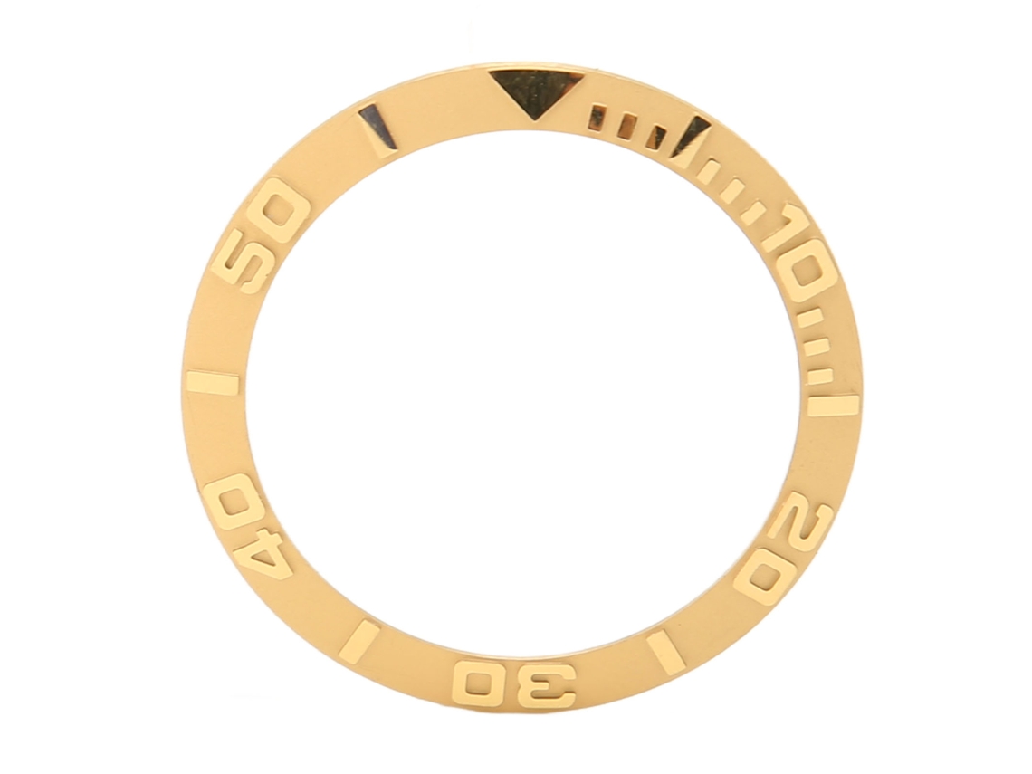 Inserto de reparación para brazalete de reloj con anillo de cerámica, bisel dorado de 38 mm
