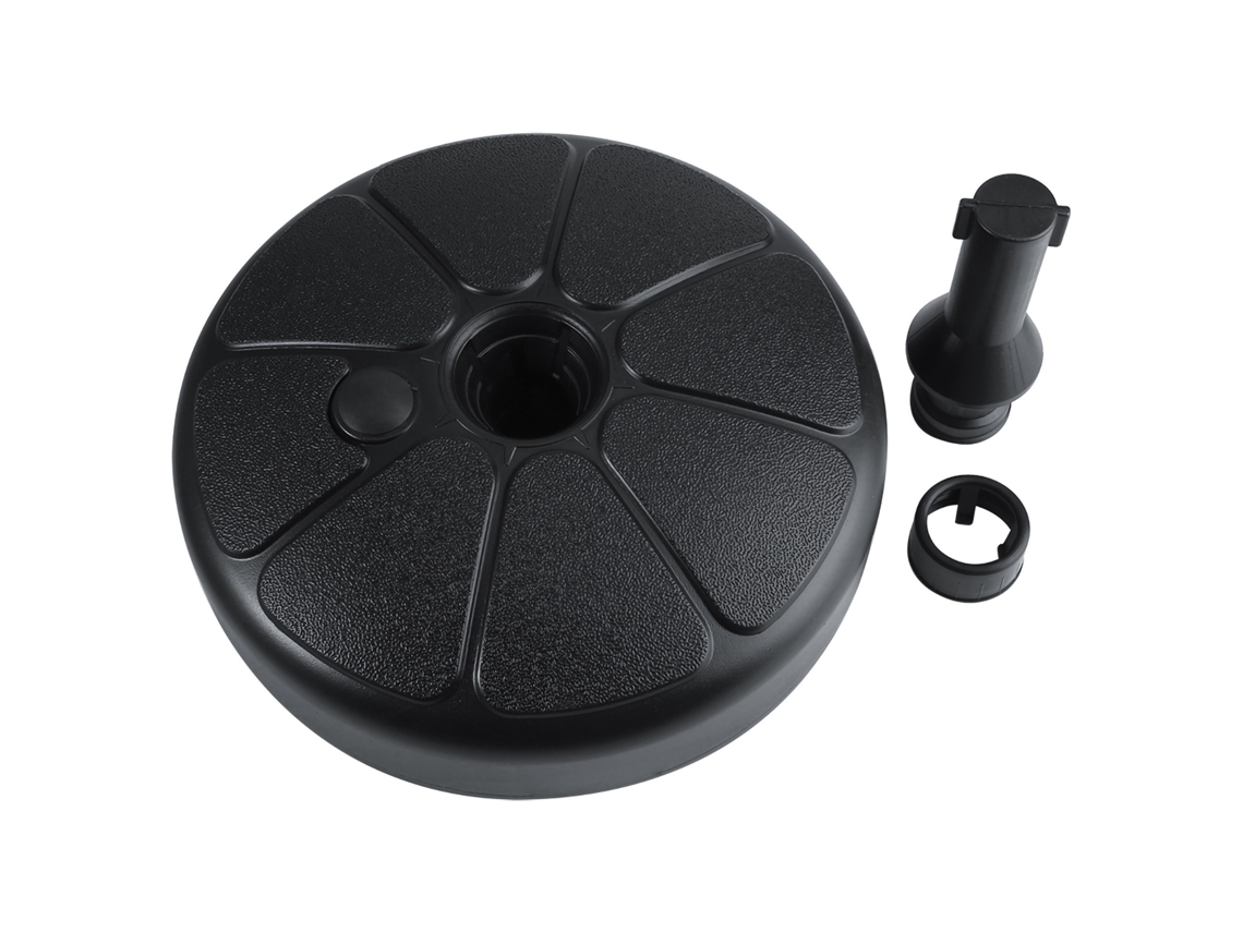 Base redonda de plástico para sombrilla de jardín, rellenable con agua o arena