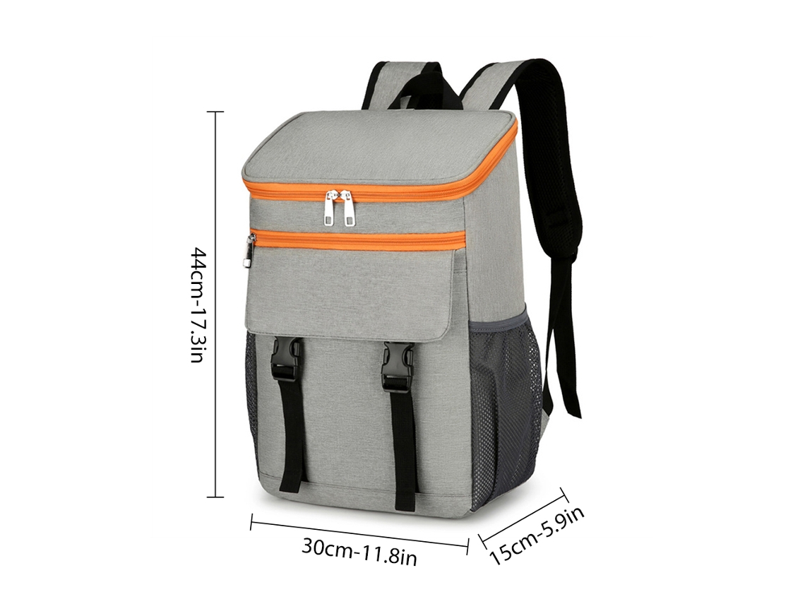 Mochila Isotérmica Impermeable De Gran Capacidad Para Picnic, Color Gris.
