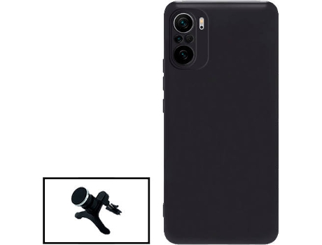 Kit Soporte Magnético Reforzado de Coche y Funda Silicona Liquida Xiaomi Mi 11T PHONECARE Negro