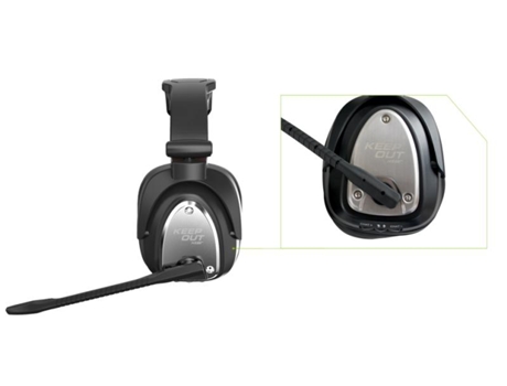 KeepOut HXAIR auricular con micrófono Diadema Binaural Negro, Plata