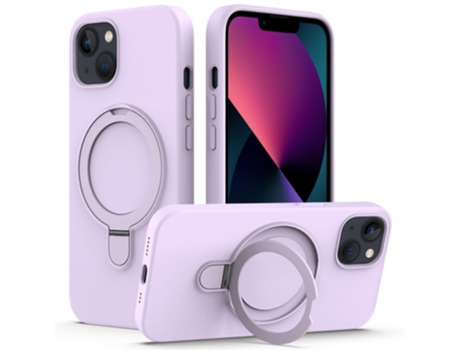Funda Mobile Phone Cases Magsafe Liquid With Ring para iPhone 13 Silicona Morado