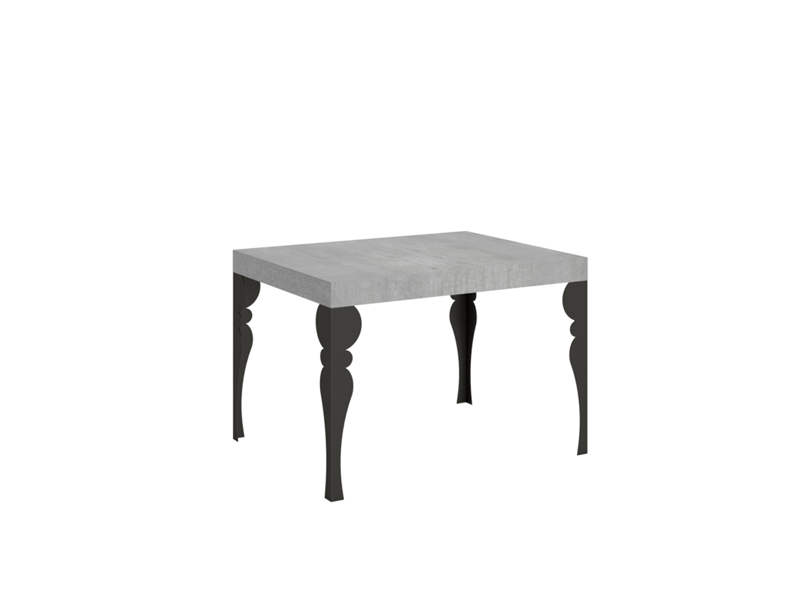 Mesa extensible 80x120/204 cm Paxon Cemento estructura Antracita
