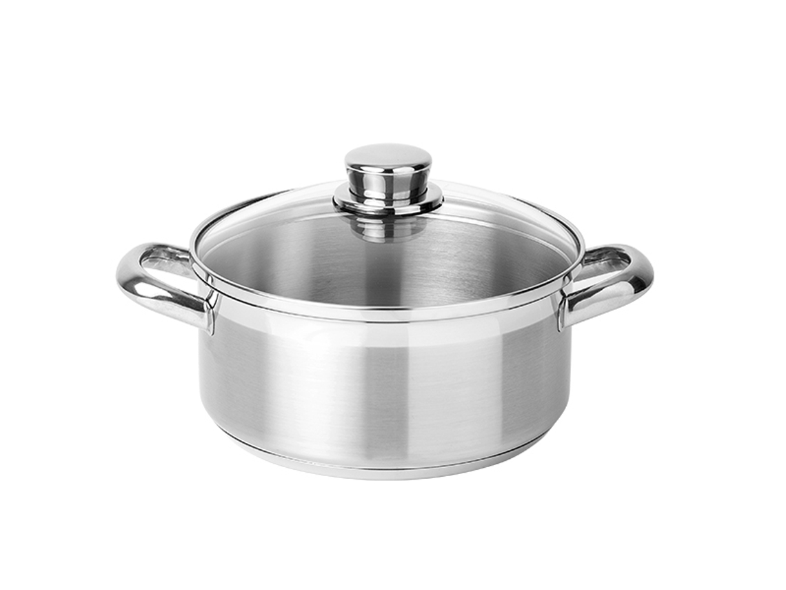 Cacerola SILAMPOS Alegro Glass Acero inoxidable 18/10 (Diámetro: 32cm)