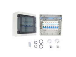 Panel De Distribución Impermeable Ip65 De 6 Vías Y 100 A Con 6 Disyuntores Mcb Ue 230 V