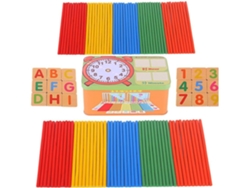 Juego De Matemáticas Educativo De Madera: Palitos De Cálculo, Bloques Del Alfabeto
