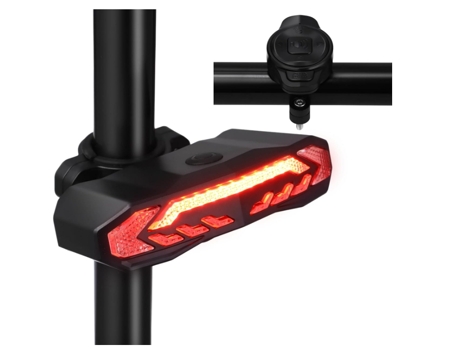 Kit de luz trasera de bicicleta inteligente, luz trasera de bicicleta, luz trasera de alarma de bicicleta 5 en 1 con control remoto, luz de CHRONUS