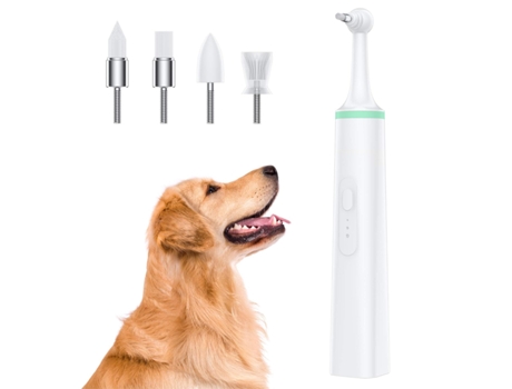ELKUAIE Limpiador de sarro para perros, pulidor de dientes eléctrico profesional, sarro de mascotas, manchas de placa