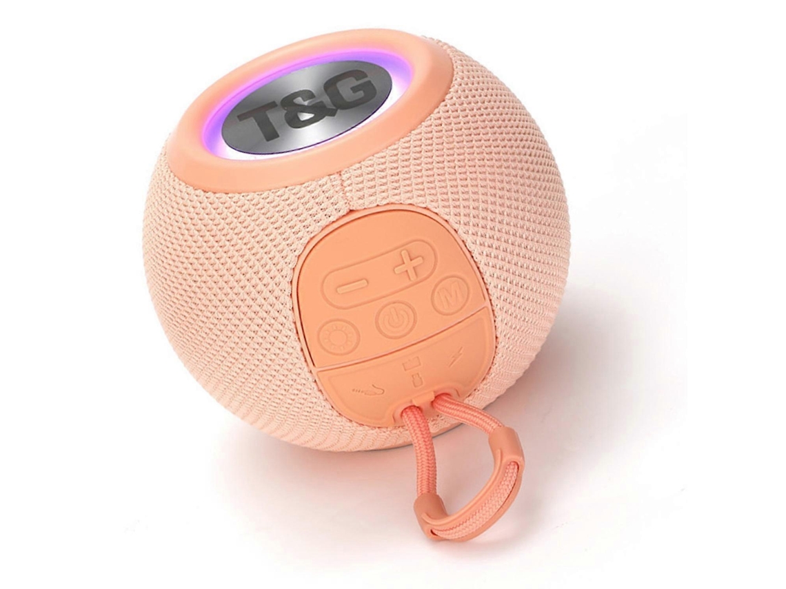 Mini altavoz inalámbrico Bluetooth portátil de tela, recargable, para casa, dormitorio, fiesta, color rosa, Chennnls
