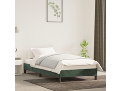Estructura Cama Sin Colchón Terciopelo Verde Oscuro 100x200 Cm