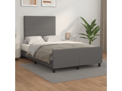 Estructura De Cama Sin Colchón Cuero Sintético Gris 120x190 Cm
