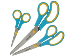 Tijeras WESTCOTT Easy Grip Conjunto de 3 Cassis/Amarillo Limón