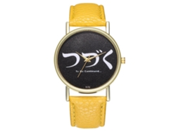 Elegante Reloj De Pulsera Unisex Informal De Cuarzo - Regalo De Moda - Amarillo