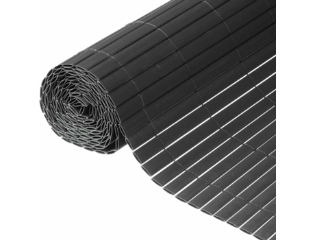 Nature Valla ocultación jardín doble cara PVC gris antracita 1,5x3 m