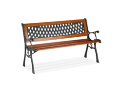 Relaxdays Banco De Jardim, 2 Lugares, Madeira E Ferro Fundido, Rústico, Hbt: 73x125x52,5 Cm, Marrom/verde