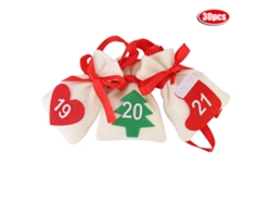 Bolsas De Calendario De Adviento De Navidad Con Cuenta Regresiva, Regalos Y Decoración Para El Hogar, Números Del 1 Al 30.