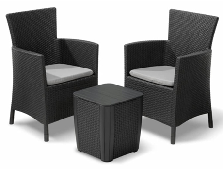 Conjunto 3 Muebles De Jardin KETER Gris Plástico