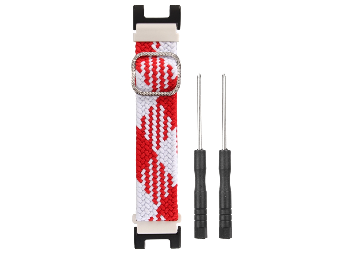 Correa Elástica Trenzada De Nailon De 22 Mm Para Amazfit T Rex Pro, Roja Y Blanca.
