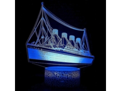 Lámpara de noche 3D del Titanic para niños Nostalgia88
