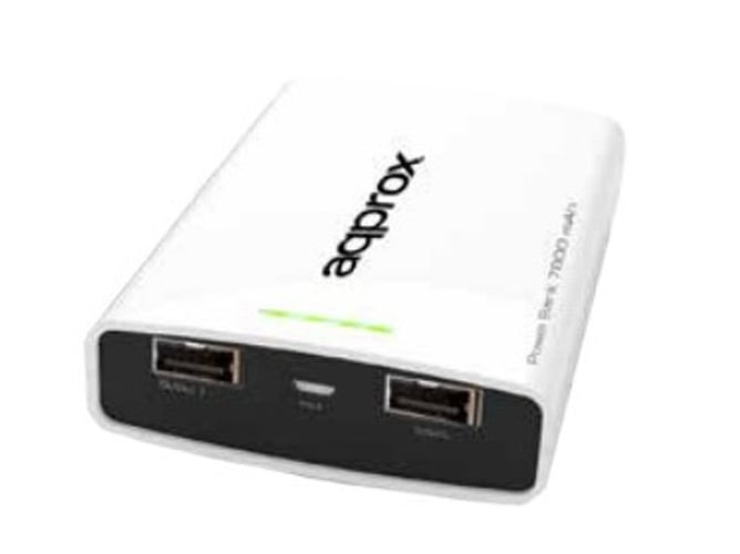 Powerbank APPROX appPB78EVW (7800 mAh - 2 USB - MicroUSB - Blanco)