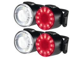 Luces LED para bicicleta, 2 juegos, recargables por USB, súper brillantes, 6 opciones de modo de luz, juego de luces para bicicleta a prueba de agua (negro) CHRONUS