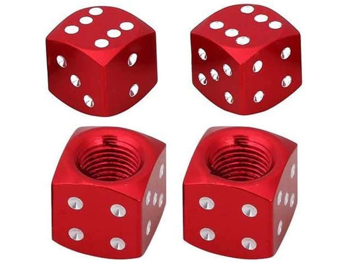 Tapones De Válvula Metálicos Para Coche Y Moto, Sellado A Prueba De Polvo, Rojos, 4 Unidades.